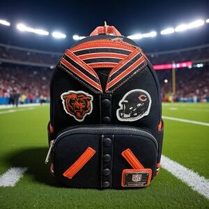 Loungefly NFL Chicago Bears Varsity Jacket Mini Backpack NWT Rare
